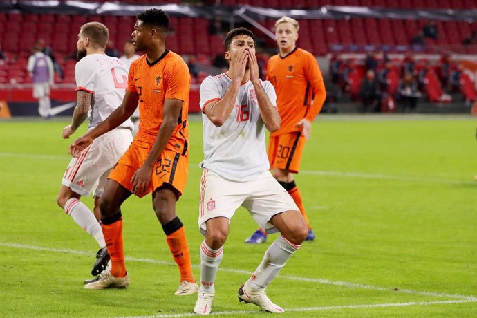 Rodri of Spain reacts during the International Friendly football match between Netherlands and Spain on november 11, 2020 at Johan Cruijff Arena in Amsterdam, Netherlands - Photo Marcel ter Bals / Orange Pictures / DPPI
