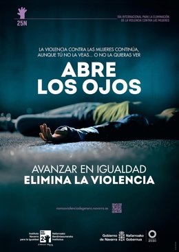 Cartel de la campaña del Gobierno foral con motivo del 25-N