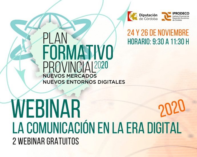 Cartel del webinar sobre 'La comunicación en la era digital'