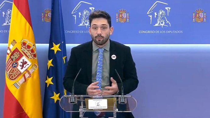 El diputado del PDeCAT, Sergi Miquel i Valentí, en rueda de prensa