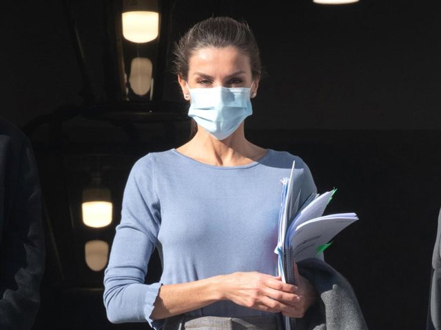 La Reina Letizia, a su llegada a la reunión que ha mantenido con Unicef España