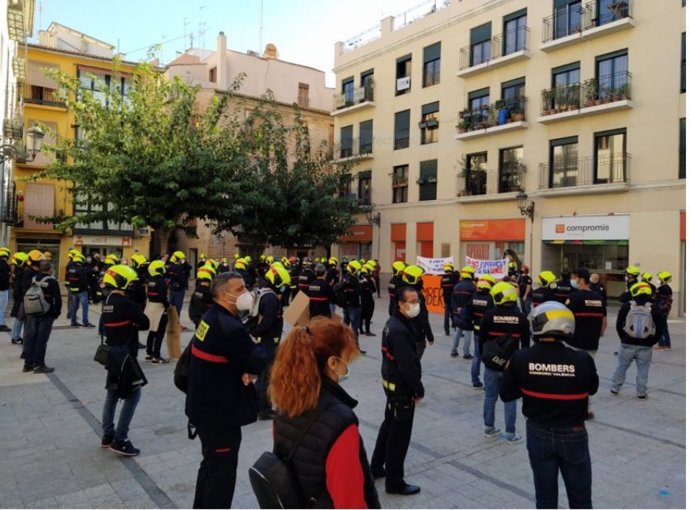 Movilización convocada por la Junta de personal del Consorcio Provincial de Bomberos de Valencia