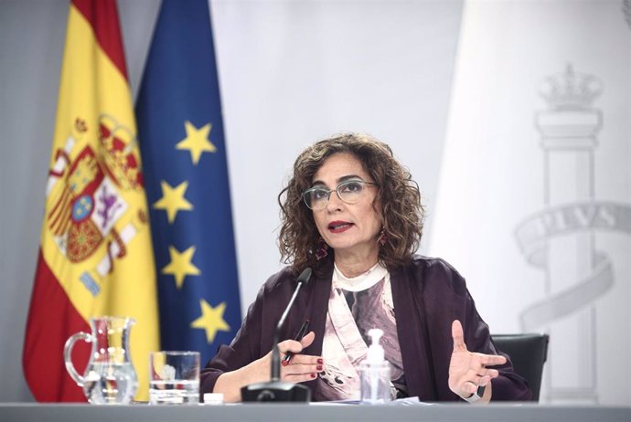 La ministra de Hacienda y portavoz del Gobierno, María Jesús Montero, en la rueda de prensa de este martes posterior al Consejo de ministros