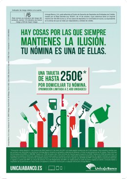 Cartel promocional de Unicaja Banco.