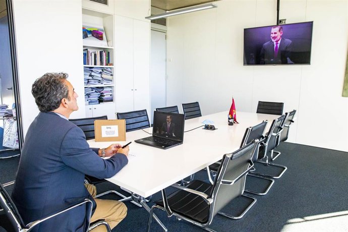 El consejero de Industria, Francisco Martín en la videoconferencia de Fundación  Cotec