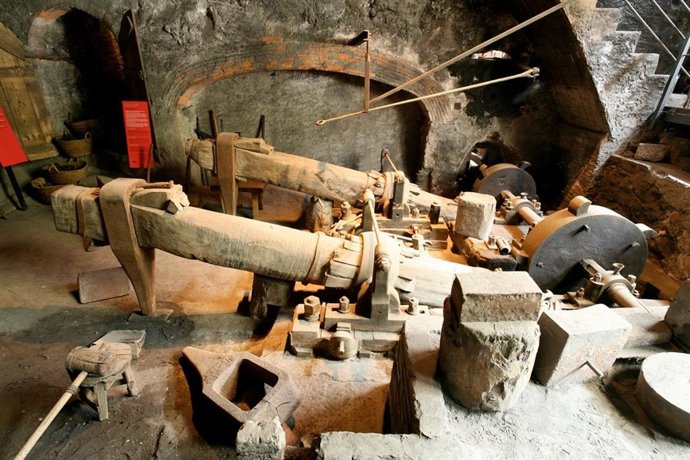 Interior de la fragua Palau de Ripoll, en Girona, escogida sede del Museu Nacional de la Cincia i la Tcnica de Catalunya.
