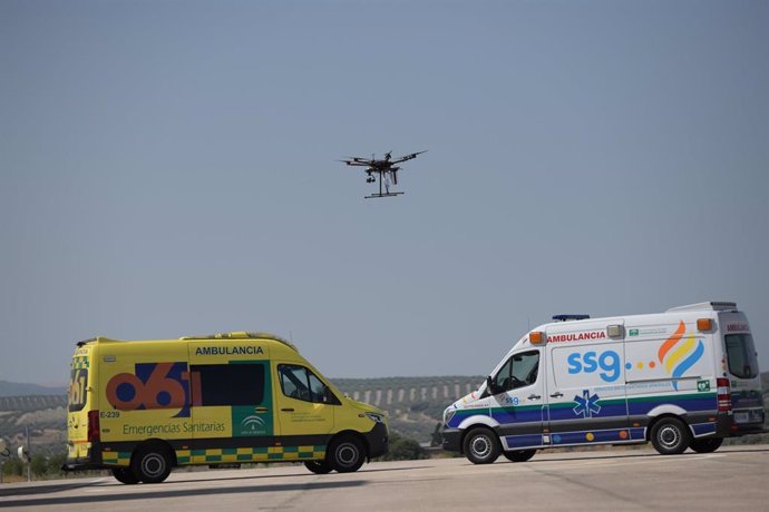 Demostración del dron controlado con 5G en el centro Atlas.