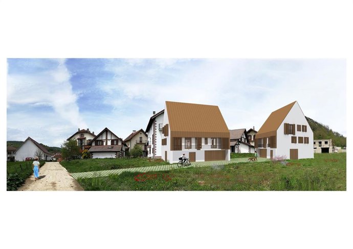 Plano de las viviendas de VPO para el alquiler joven en Garralda.