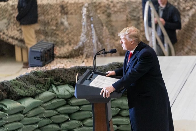 El president d'EUA, Donald Trump, durant una visita sorpresa a militars a la base aria de Bagram, a l'Afganistan