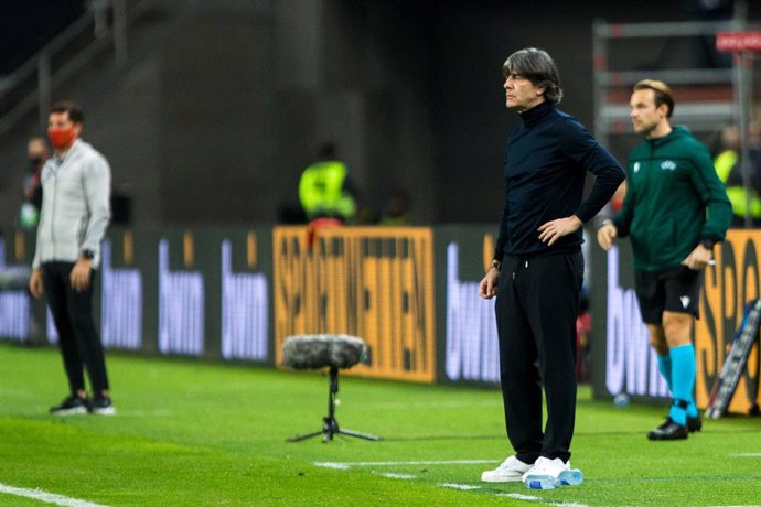 Joachim Low, head coach of Germany, during the UEFA Nations league match between Spain and Germany at the la Cartuja Stadium on November 17, 2020 in Sevilla Spain