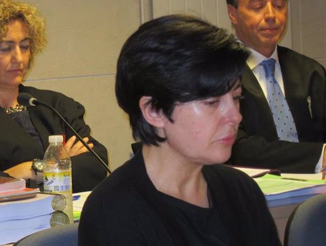 Alfonso Basterra (sentado detrás) y Rosario Porto (delante), durante el juicio por la muerte de Asunta