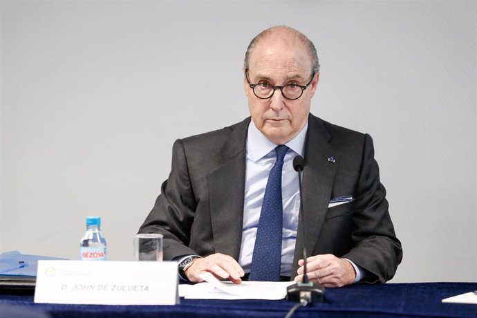 El presidente del Círculo de Empresarios, John de Zulueta, durante la presentación del documento de propuestas de reformas y medidas económicas para la próxima legislatura.