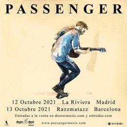 Cartel de los conciertos de Passenger en octubre de 2021