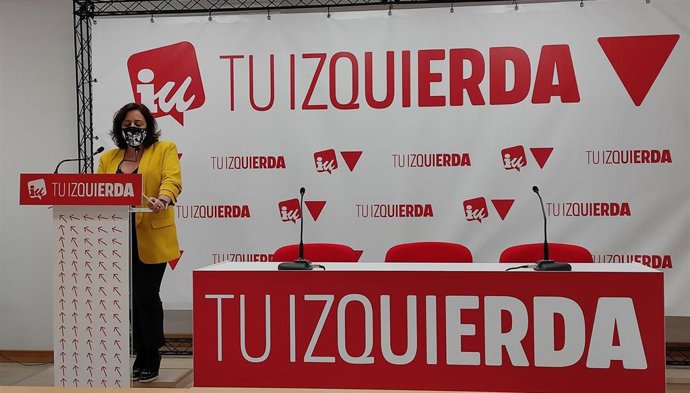 La diputada de IU, Henar Moreno, en comparecencia de prensa