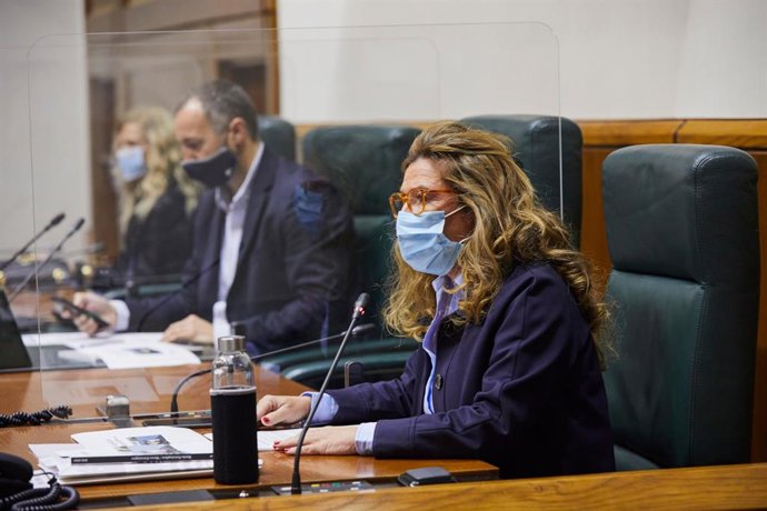 La consejera de Salud del Gobierno Vasco, Gotzone Sagardui, en el parlamento vasco