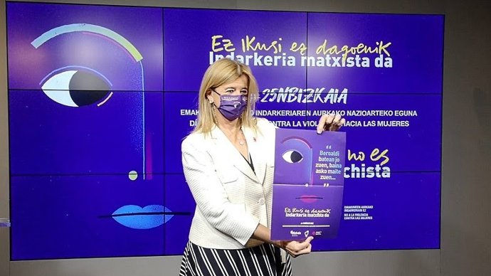 La diputada Teresa Laespada presenta la campaña de la Diputación de Bizkaia para este 25 de Noviembre.