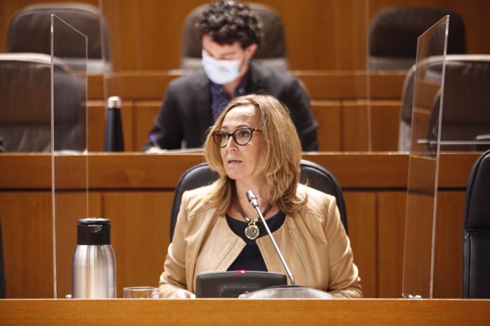 La consejera de Presidencia y Relaciones Institucionales del Gobierno de Aragón, Mayte Pérez, presenta los Presupuestos de su Departamento para 2021.