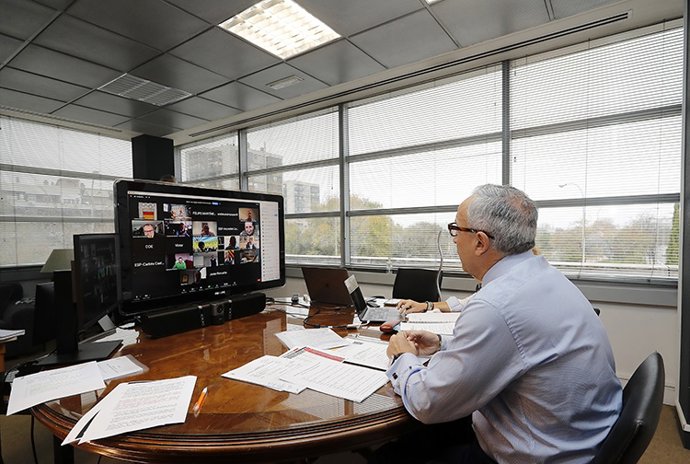 El presidente del COE, Alejandro Blanco, en la reunión de la Junta de federaciones olímpicas y no olímpicas