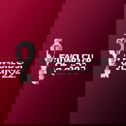 A picture made available by the Supreme Committee for Delivery & Legacy (SC) shows the official emblem of the 22nd edition of the FIFA World Cup, which to take place in Qatar in 2022. Photo: -/Supreme Committee for Delivery & Legacy/dpa