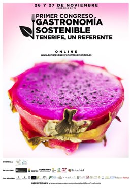 Cartel anunciador del primer congreso de gastronomía sostenible de Tenerife