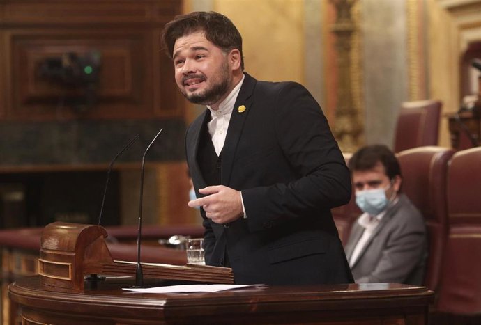 El portavoz de ERC en el Congreso, Gabriel Rufián, interviene en el Congreso
