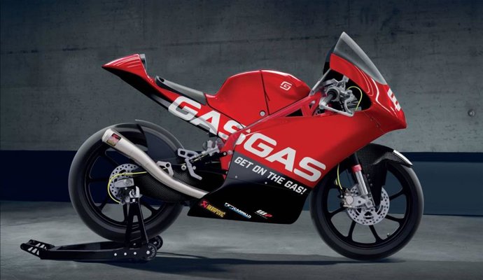 Imagen de la moto GasGas que llevarán los pilotos del Aspar Team Moto3 en el Mundial 2021