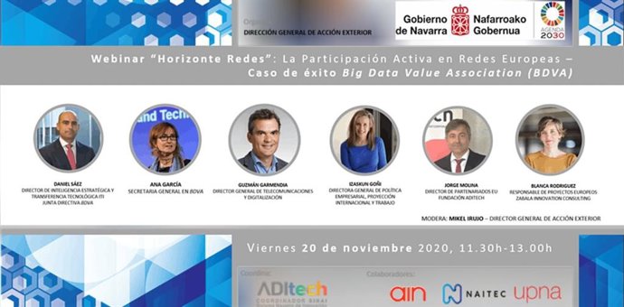 Carte del evento online Horizonte Redes: la participación activa en Redes Europeas - Caso de éxito Big Data Value Association (BDVA)