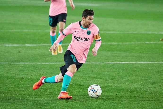 Lionel Messi of FC Barcelona during the spanish league, LaLiga, football match played between CD Alaves v FC Barcelona at Mendizorroza Stadium on October 31, 2020 in Vitoria, Spain.