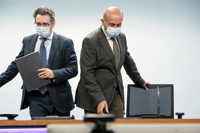 El ministro de Finanzas y Portavoz, Eric Jover, y el titular de Salud, Joan Martínez Benazet