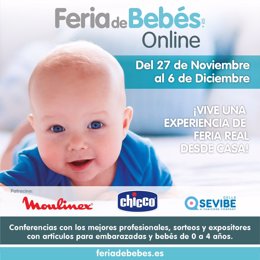 Cartel de la 1 Feria de Bebés Online en España