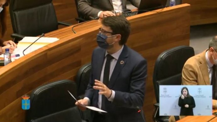 El consejero de Industria, Empleo y Promoción Económica, Enrique Fernandez, en el pleno de la JGPA.