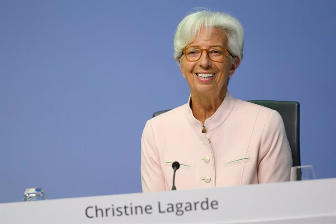 FILED - 16 July 2020, Frankfurt: President of the European Central Bank (ECB) Christine Lagarde speaks during a press conference. Lagarde expressed concern about the current strengthof the euro, saying the ECB was monitoring the exchange rate. Photo: M