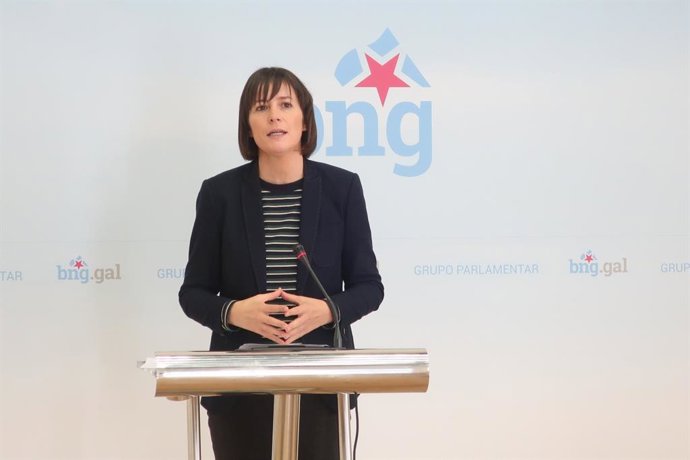 La portavoz nacional del BNG, Ana Pontón, en rueda de prensa