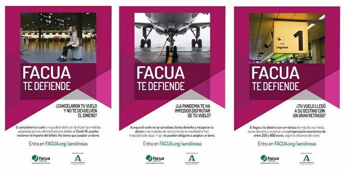 Facua Andalucía ha lanzado una campaña para informar a los usuarios sobre sus derechos en el sector aéreo