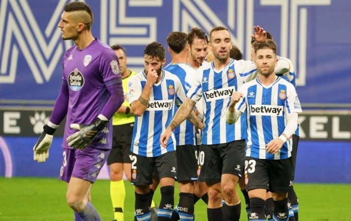 El Espanyol celebra un gol