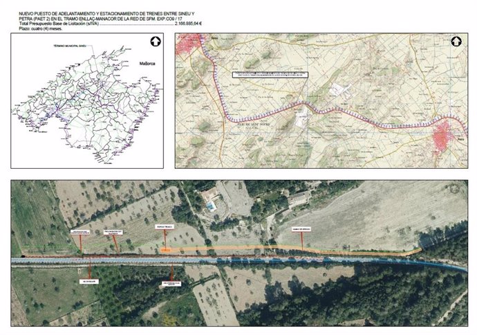 Proyecto del nuevo Puesto de Adelantamiento y Estacionamiento entre Sineu y Petra.