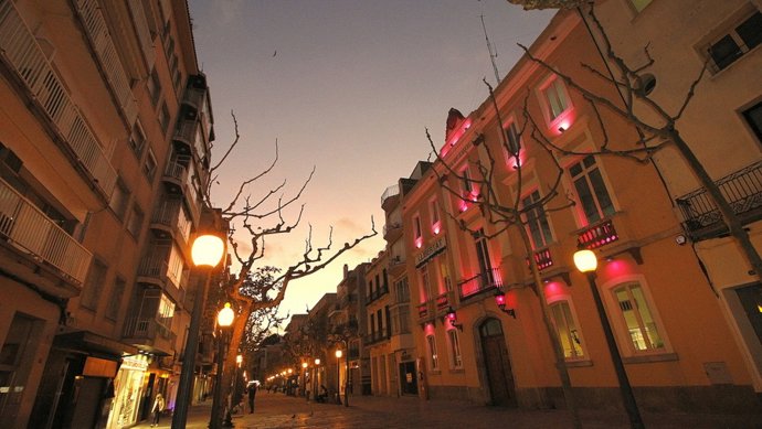 Ciudad de Blanes al anochecer