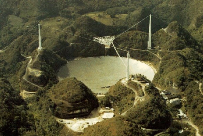El radiotelescopio de Arecibo se ha utilizado para muchos proyectos de investigación astronómica, incluidas búsquedas y estudios de púlsares, y mapeo de gases atómicos y moleculares en la galaxia y el universo.