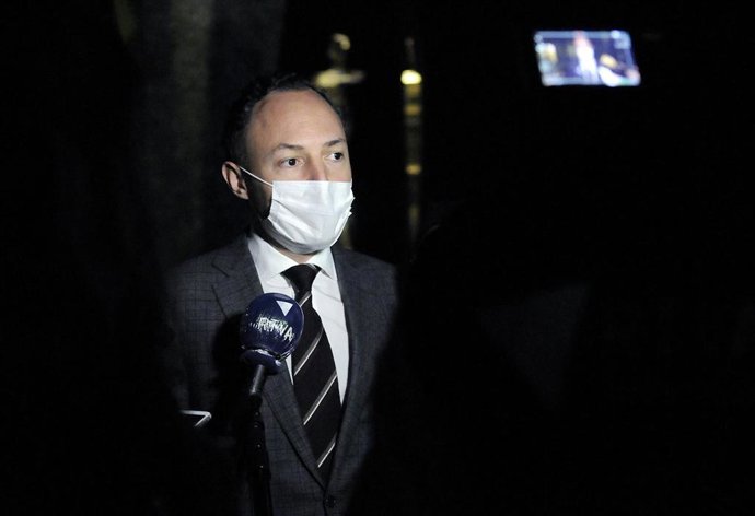 El jefe de Gobierno de Andorra, Xavier Espot, atiende a los medios de comunicación