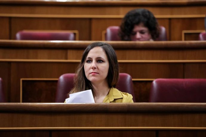 La secretaria de Estado para la Agenda 2030 , Ione Belarra, en el hemicilo del Congreso de los Diputados, a 5 de enero de 2020.