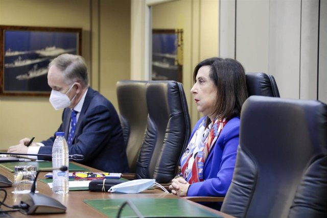 La ministra de Defensa, Margarita Robles, durante el Consejo de Defensa de la Unión Europea
