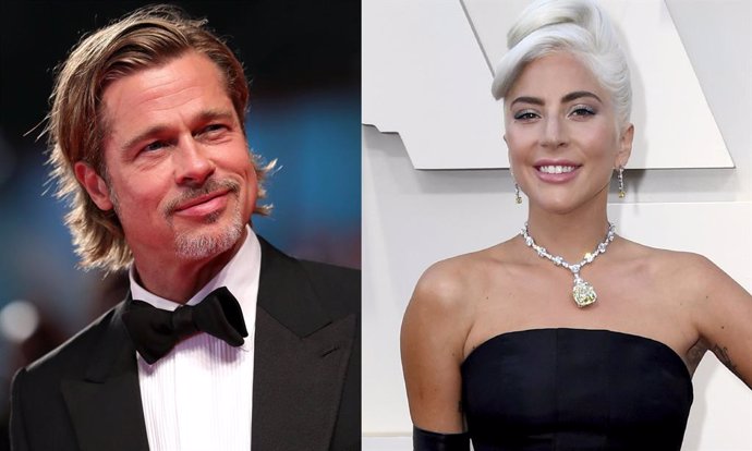 Lady Gaga y Brad Pitt en los Oscar