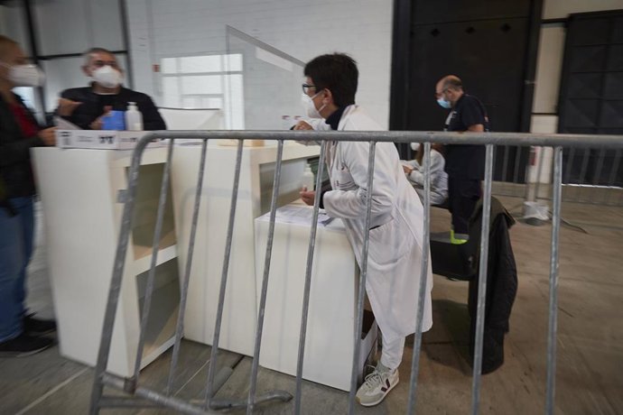 Recinto Ferial de Navarra, en Pamplona, donde el Departamento de Salud del Gobierno de Navarra realiza pruebas PCR de detección del Covid-19.