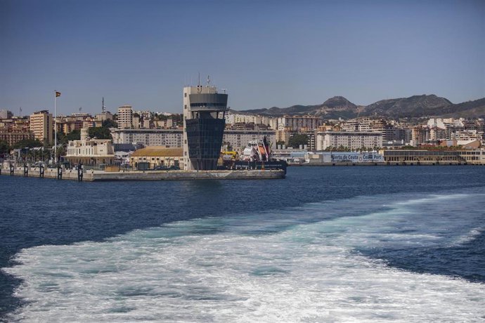 Puerto de Ceuta desde una naviera FRS, tras la reanudación de la ruta Algeciras-Ceuta en verano