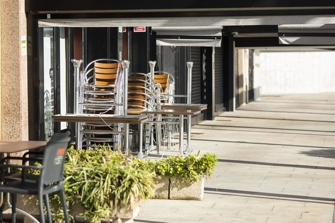 Terraza recogida en un establecimiento de Sanxenxo, Pontevedra, Galicia (España), a 19 de noviembre de 20202