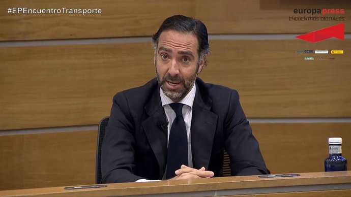 El consejero delegado de Renfe Mercancías, Joaquién del Moral, durante el encuentro digital de Europa Press