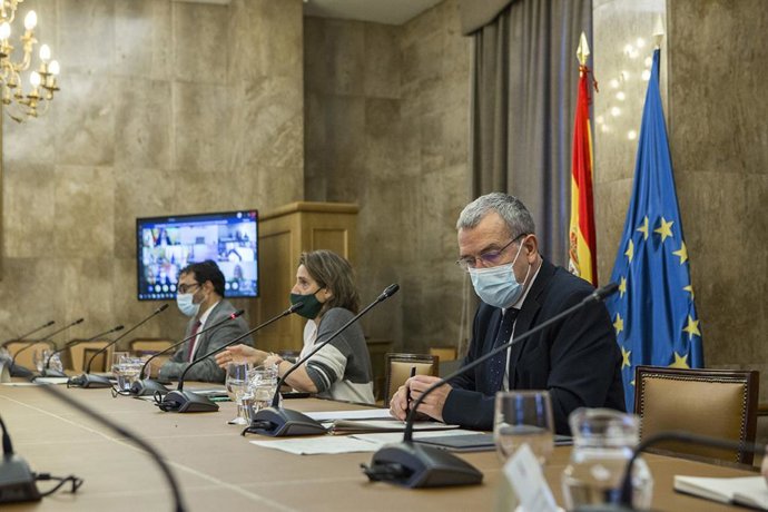 La ministra para la Transición Ecológica y el Reto Demográfico, Teresa Ribera, en la Conferencia Sectorial de Reto Demográfico.