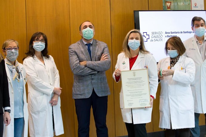 El conselleiro de Sanidade, Julio García Comesaña, durante un acto en el CHUS