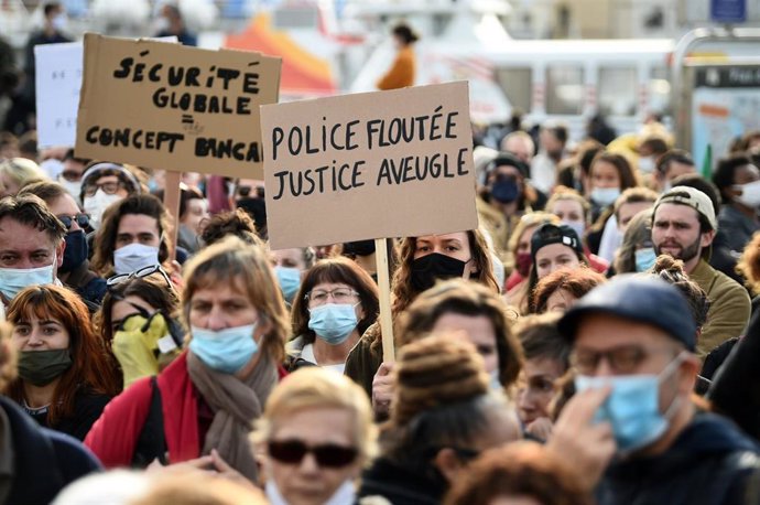 Manifestación contra la Ley de Seguridad Global en Francia