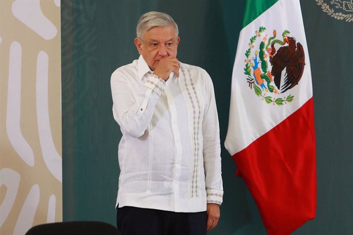31 May 2020, Mexico, Cancun: Mexican Preisdent Andres Manuel Lopez Obrador attends a press conference held in Cancun. Photo: Francisco Estrada/NOTIMEX/dpa